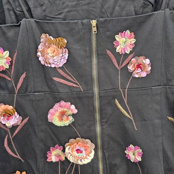 Anthropologie Maeve Womens Plus‎ Size 14 The Brynne 3D Floral Dress NWT - Picture 6 of 16